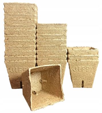 Jiffy Anzuchttöpfe Abbaubar Eckig Torftöpfe 8x8cm Blumen Gemüse Anzucht 24 Stück