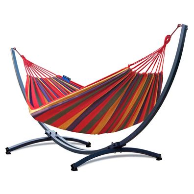 Potenza Outdoor Hängematte mit Gestell für 2 Personen I Baumwolle XXL 220x160, 200kg