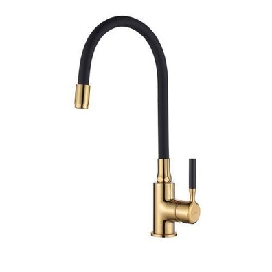 Küchenarmatur Wasserhahn Glamour Küchenmischer mit flexiblen Auslauf Schwarz-Gold