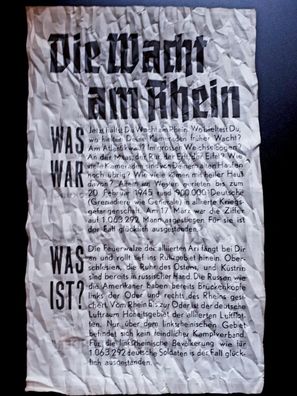Propagandaflugblatt Die Wacht am Rhein