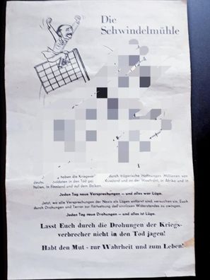 Propagandaflugblatt Die Schwindelmühle