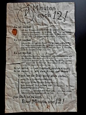 Propagandaflugblatt 5 Minuten nach 12!