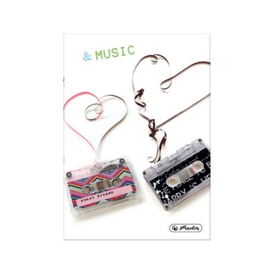 Herlitz Kladde / Notizbuch / DIN A5 / 96 Blatt / blanko / 70g/m&sup2; / "Music"