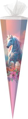 Schultüte / Zuckertüte / 50cm / eckig / "Einhorn"
