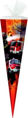 Schultüte / Zuckertüte / 50cm / eckig / "Feuerwehr"