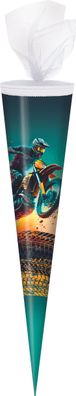 Schultüte / Zuckertüte / 70cm / rund / "Motorcross"