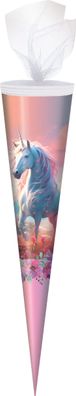 Schultüte / Zuckertüte / 70cm / rund / "Einhorn"