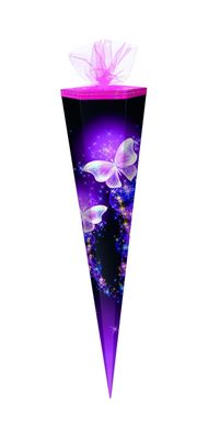 Schultüte / Zuckertüte / 50cm / eckig / "Schmetterling - Shining Butterfly"