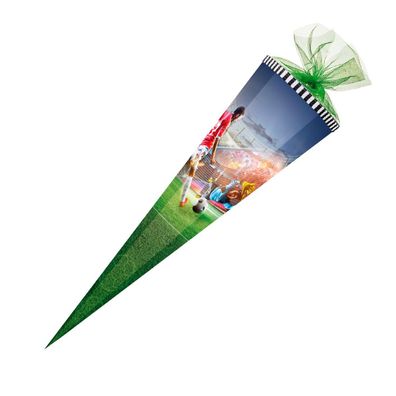 Schultüte / Zuckertüte / 85cm / eckig / "Fußball"