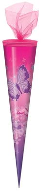 Schultüte / Zuckertüte / 50cm / rund / "Schmetterling"