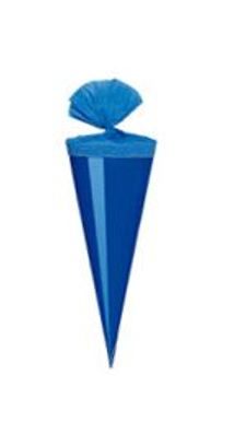 Bastel Schultüte / Länge: 35cm / rund / Farbe: glanzlackiert dunkelblau