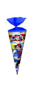 Schultüte / Zuckertüte / Länge: 25cm / rund / "Piraten"