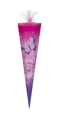 Schultüte / Zuckertüte / 70cm / eckig / "Schmetterlinge"