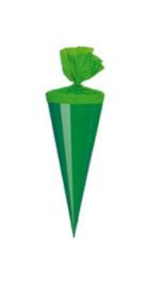 Bastel Schultüte / Länge: 35cm / rund / Farbe: glanzlackiert dunkelgrün