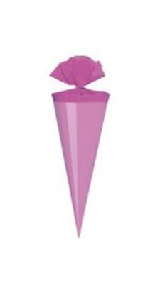 Bastel Schultüte / Länge: 35cm / rund / Farbe: glanzlackiert lila