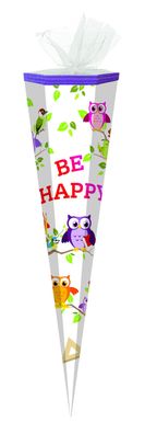 Schultüte / Zuckertüte / 85cm / eckig / "Be Happy"