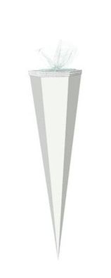 Bastel Schultüte / Länge: 85cm / eckig / Farbe: weiß