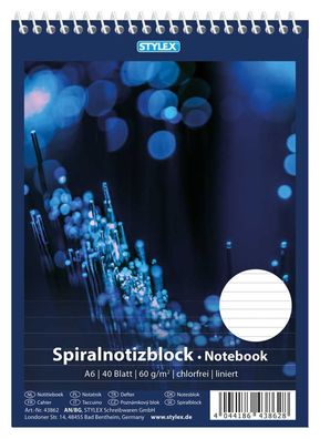 10x Spiral-Notizblock / Schreibblock / DIN A6 / liniert