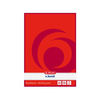 5x Herlitz Briefblock / Schreibblock / DIN A5 / kariert