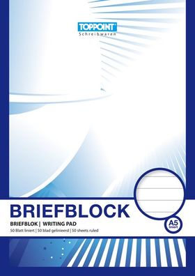 5 Briefblöcke Briefblock liniert DIN A5 Schreibblock