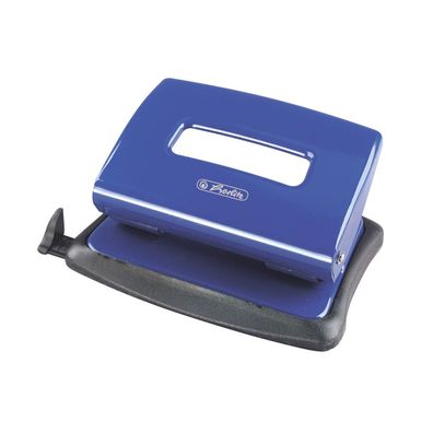 Herlitz Metall-Bürolocher / mit Ansatzschiene / Farbe: blau