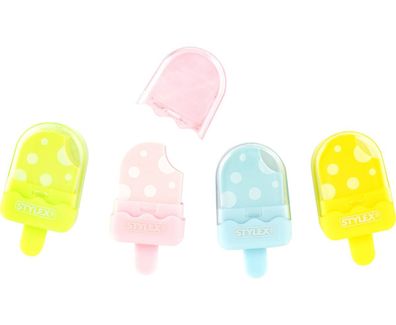 4 Radiergummis / Radierer / "Eis"