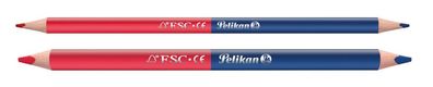 2 Pelikan Jumbo Buntstifte / Silbentrennstifte / Farbe: rot und blau