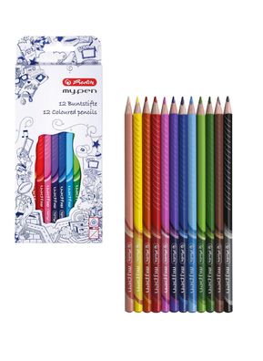 12 Herlitz Dreikant-Buntstifte "my. pen"