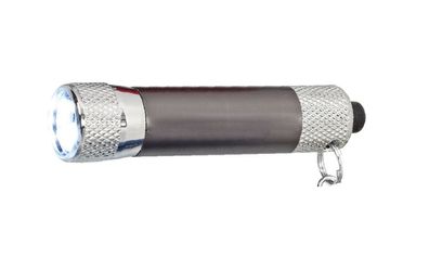 Metall-Schlüsselanhänger / mit Taschenlampe / Farbe: anthrazit