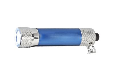 Metall-Schlüsselanhänger / mit Taschenlampe / Farbe: blau
