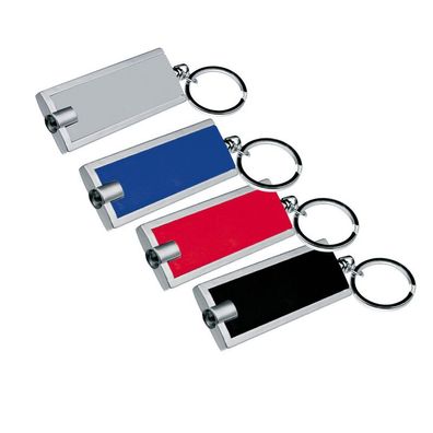 4x Schlüsselanhänger mit LED Taschenlampe / Farbe: je 1x schwarz, lau, ot, rau