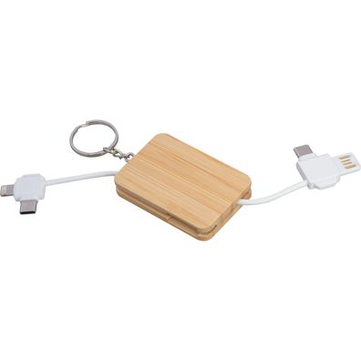 Schlüsselanhänger mit Ladekabel / USB-A/USB-C zu USB-C/Lightning- oder Micro-USB