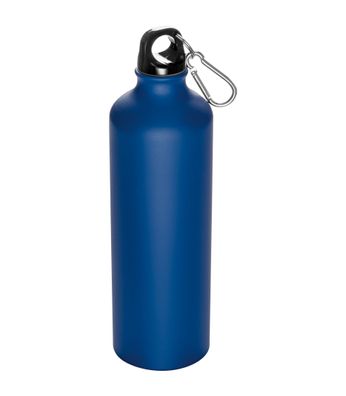 Aluminium Trinkflasche mit Karabinerhaken / Sportflasche / 800ml / Farbe: blau