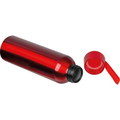 Recycelte Aluminium Trinkflasche mit Trageschlaufe / 600ml / Farbe: rot