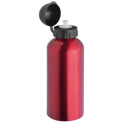 Aluminium Trinkflasche mit Sportverschluss / Sportflasche / 600ml / Farbe: rot
