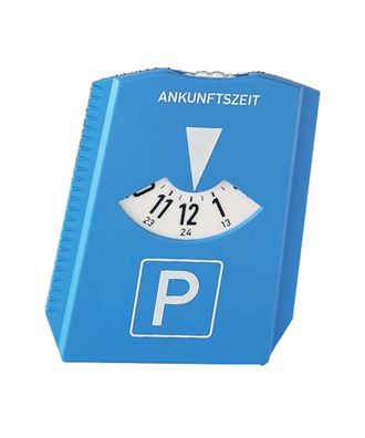 Parkscheibe mit Eiskratzer, Wasserabstreifer und blauer Rückseite