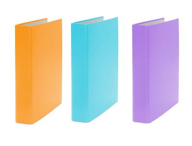 3x Ringbuch / DIN A5 / 2-Ring Ordner / Farbe: je 1x orange, türkis und lila
