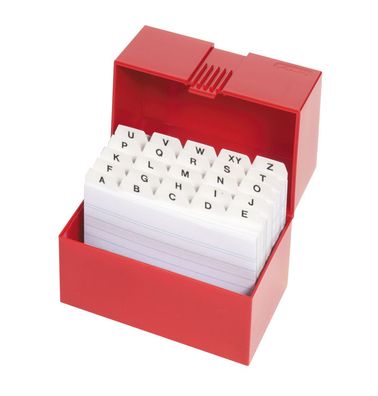 Herlitz Karteikasten / Lernbox / DIN A7 / 100 Karteikarten + Register / rot