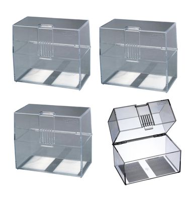 4x Herlitz Karteikasten / Lernbox / DIN A7 / transparent