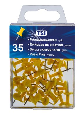 35 Pinnwandnadeln / Farbe: gelb