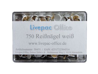 750 Reissnägel / Reißbrettstifte / Reißzwecken / Heftzwecken / weiß