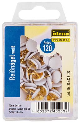 120 Reißnägel / Reißzwecken / Heftzwecken / weiß