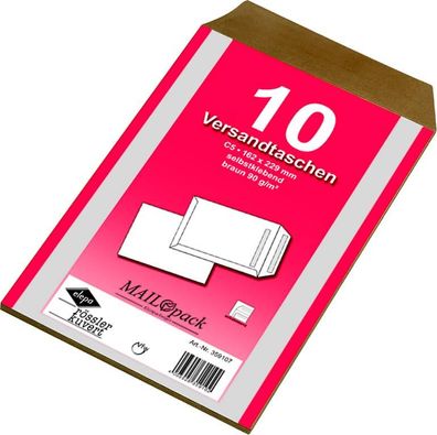 30 (3x 10) Mailpack&reg; Versandtaschen C5 braun selbstklebend