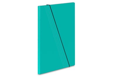 Einschlagmappe / Gummizugmappe mit 10mm Rückenbreite / DIN A4 / Farbe: türkis