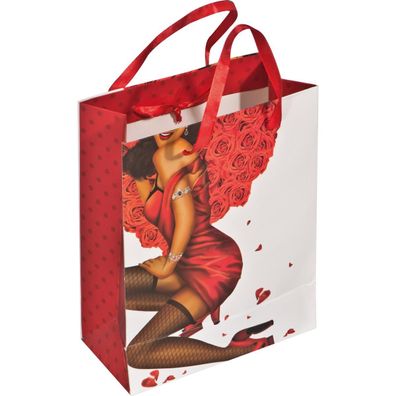 Geschenktasche / Geschenkbeutel / Geschenktüte / "Aufdruck Frau"