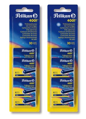 60 Pelikan Tintenpatronen 4001&reg; / Füllerpatronen / Farbe: königsblau