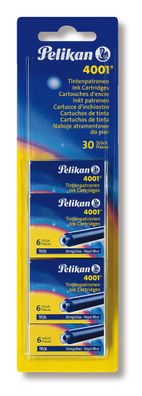30 Pelikan Tintenpatronen 4001&reg; / Füllerpatronen / Farbe: königsblau