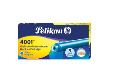 5 Pelikan Großraum Tintenpatronen 4001&reg; / Füllerpatronen / Farbe: türkis