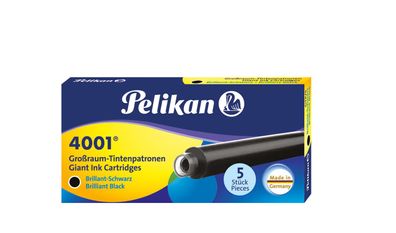 5 Pelikan Großraum Tintenpatronen 4001&reg; / Füllerpatronen/Farbe: brillant-schwarz