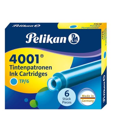 6 Pelikan Tintenpatronen 4001&reg; / Füllerpatronen / Farbe: türkis